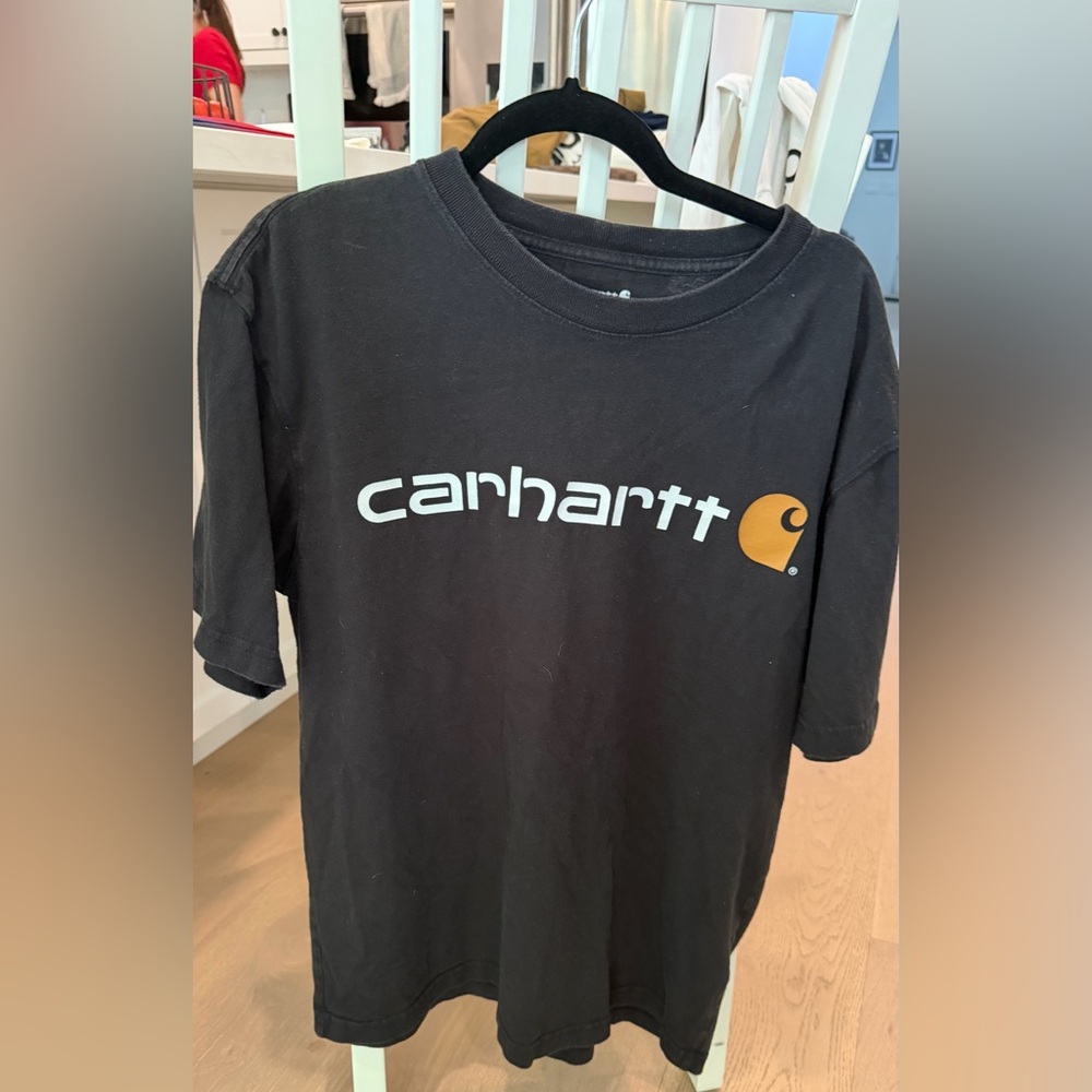 Carhartt Black Short-Sleeve Tee with Gold Logo